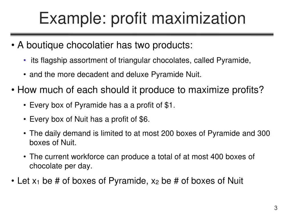 example profit maximization