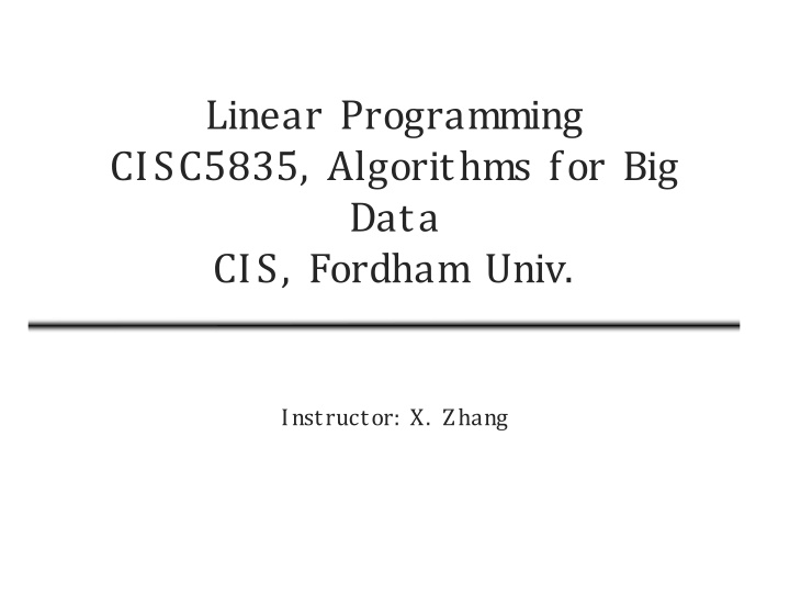 linear programming cisc5835 algorithms