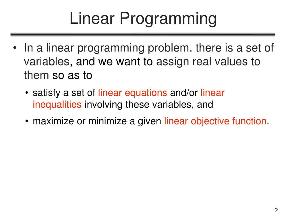 linear programming