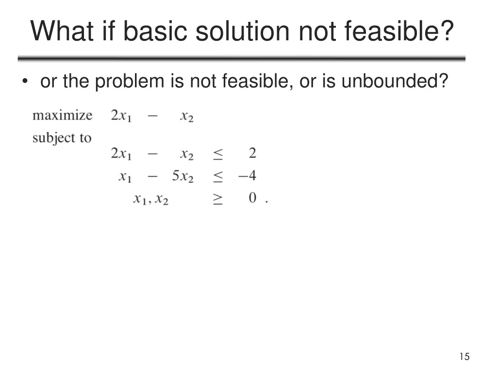 what if basic solution not feasible