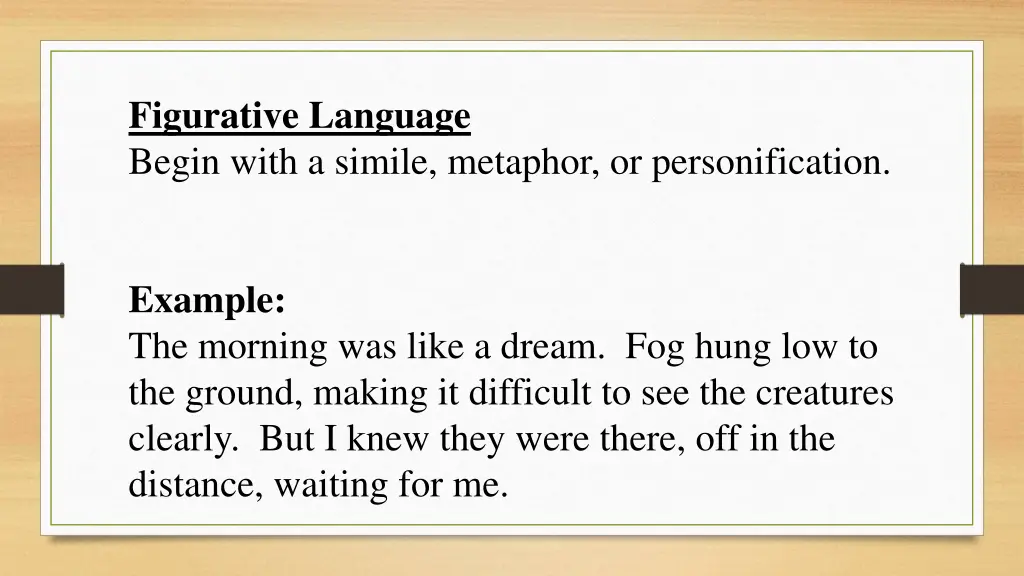 figurative language begin with a simile metaphor