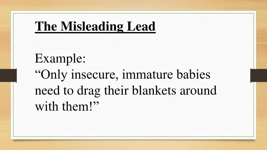 the misleading lead