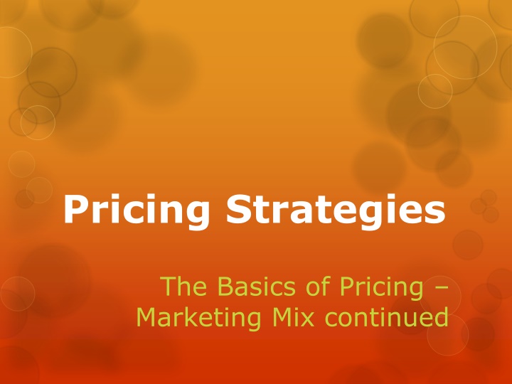 pricing strategies