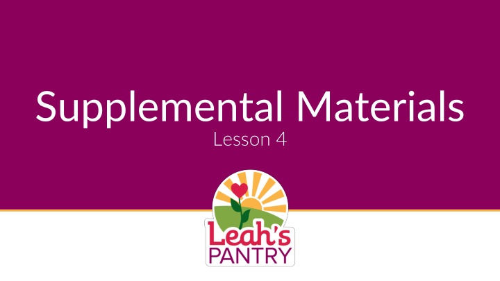 supplemental materials lesson 4