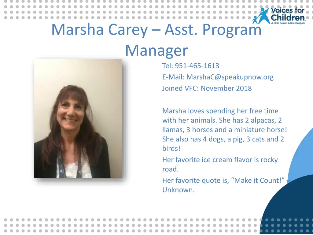 marsha carey asst program manager