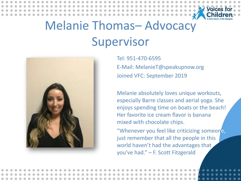 melanie thomas advocacy supervisor