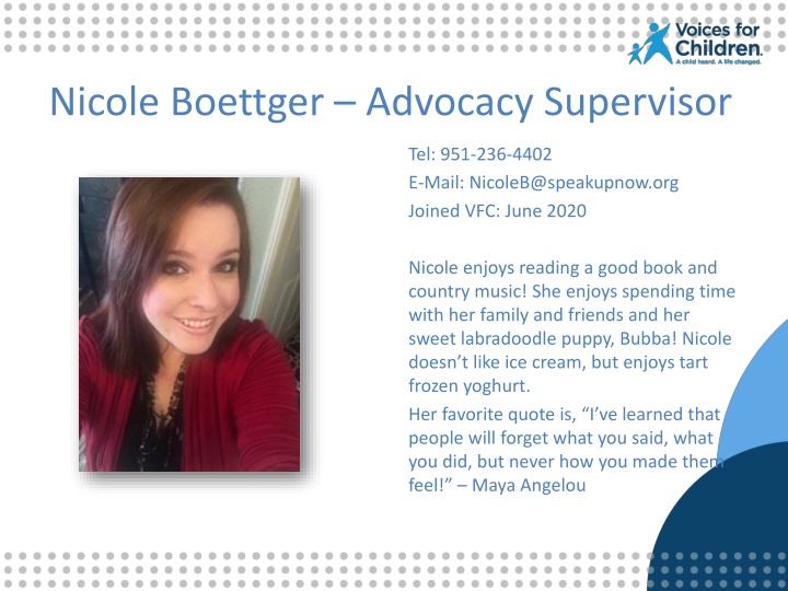 nicole boettger advocacy supervisor