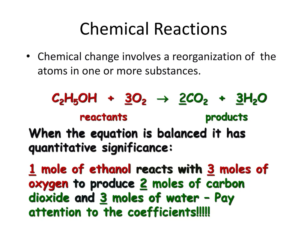 chemical reactions