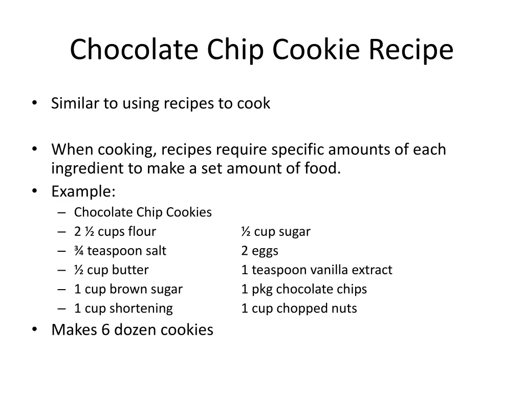 chocolate chip cookie recipe