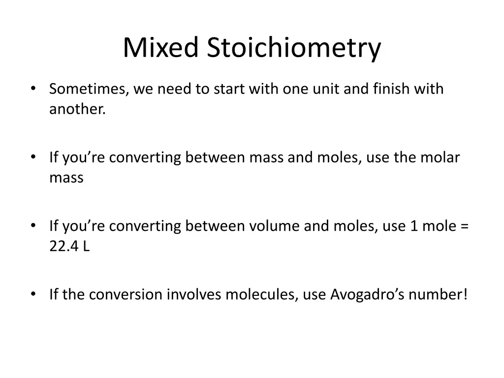 mixed stoichiometry