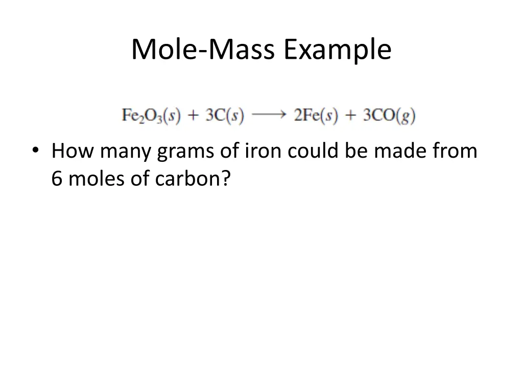 mole mass example