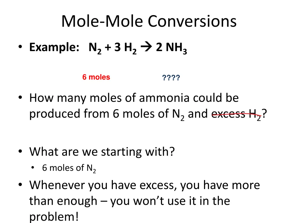 mole mole conversions