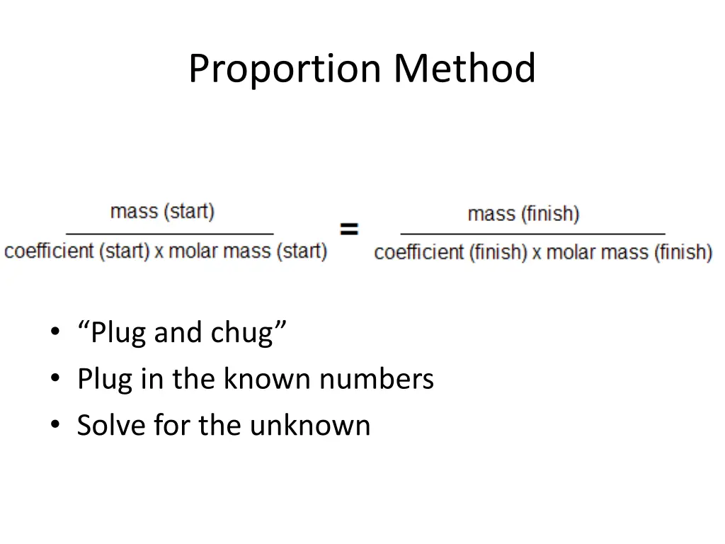 proportion method