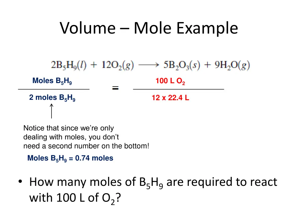 volume mole example 1