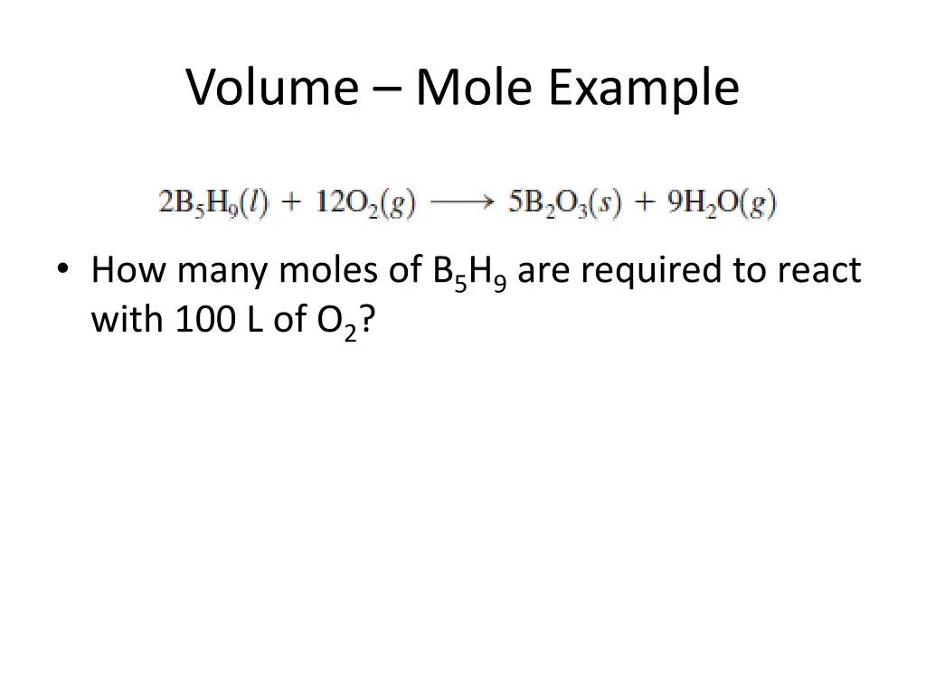 volume mole example