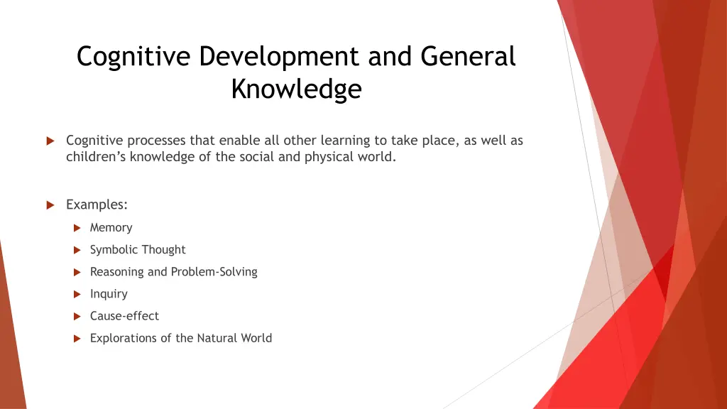 cognitive development and general knowledge