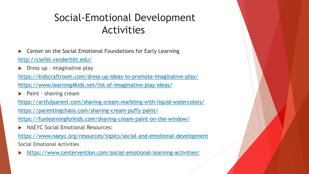 social emotional development activities