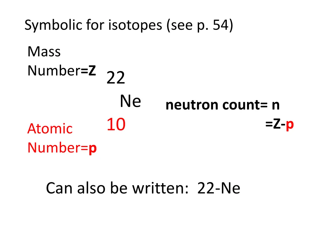 symbolic for isotopes see p 54