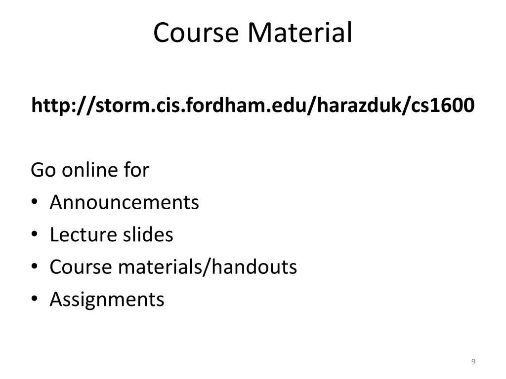 course material