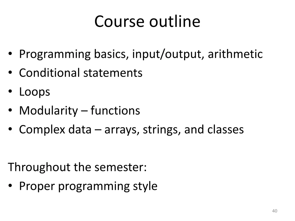 course outline