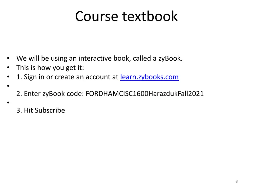 course textbook