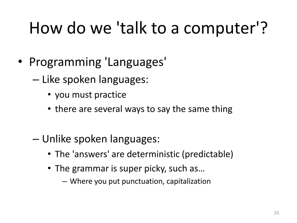 how do we talk to a computer