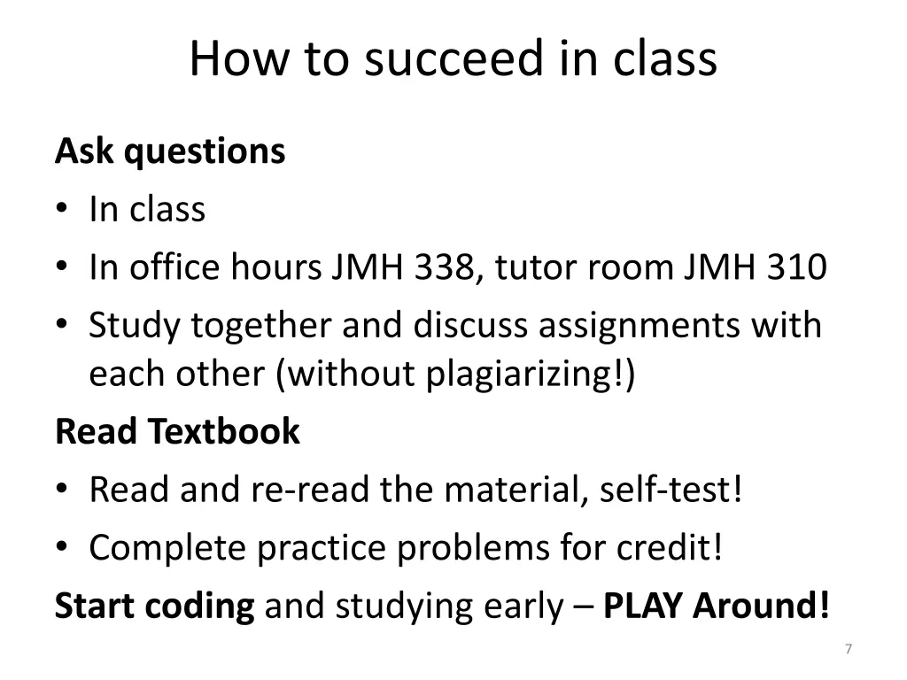 how to succeed in class