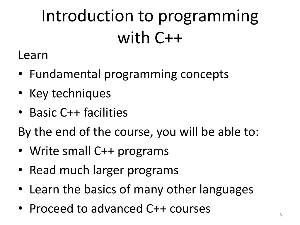 introduction to programming with c learn