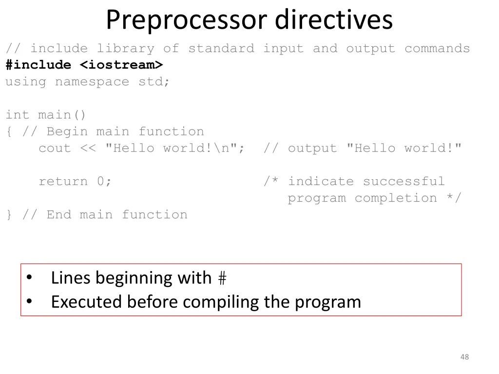 preprocessor directives include library