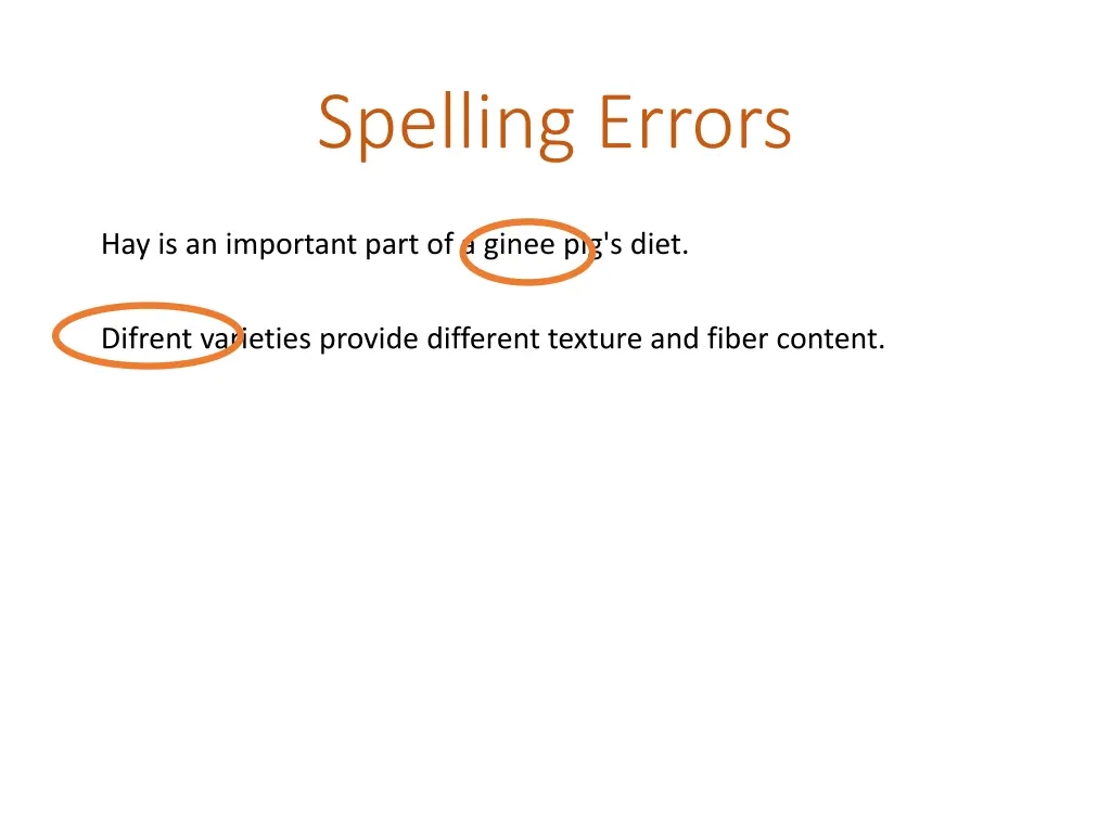 spelling errors