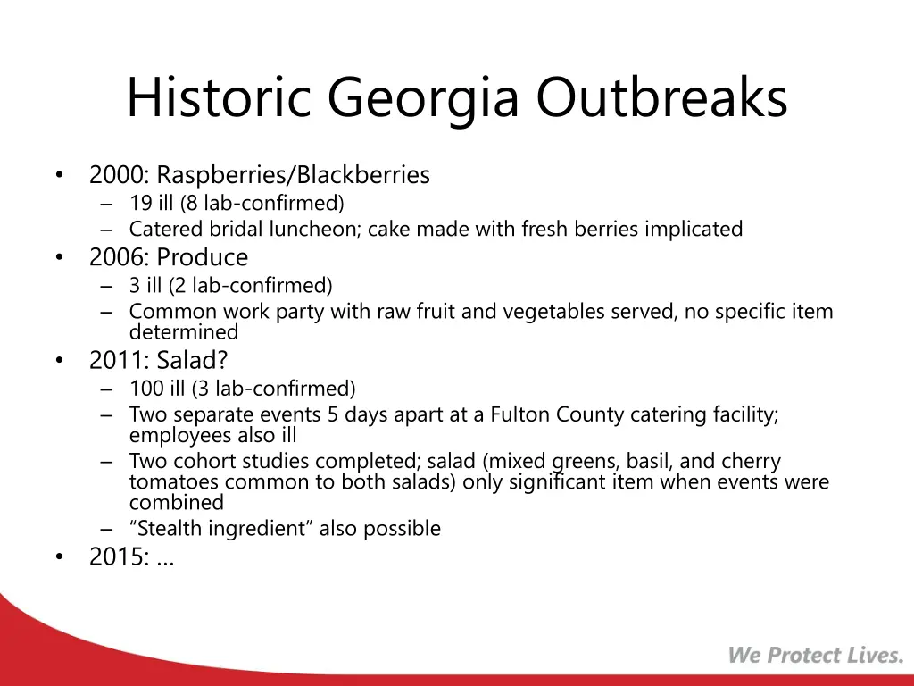 historic georgia outbreaks