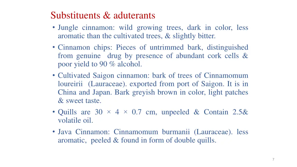 substituents aduterants jungle cinnamon wild