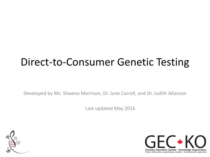 direct to consumer genetic testing