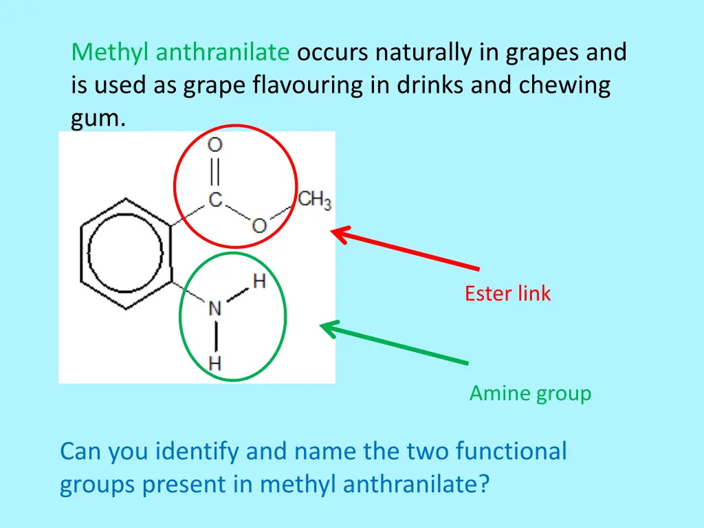 methyl anthranilate occurs naturally in grapes