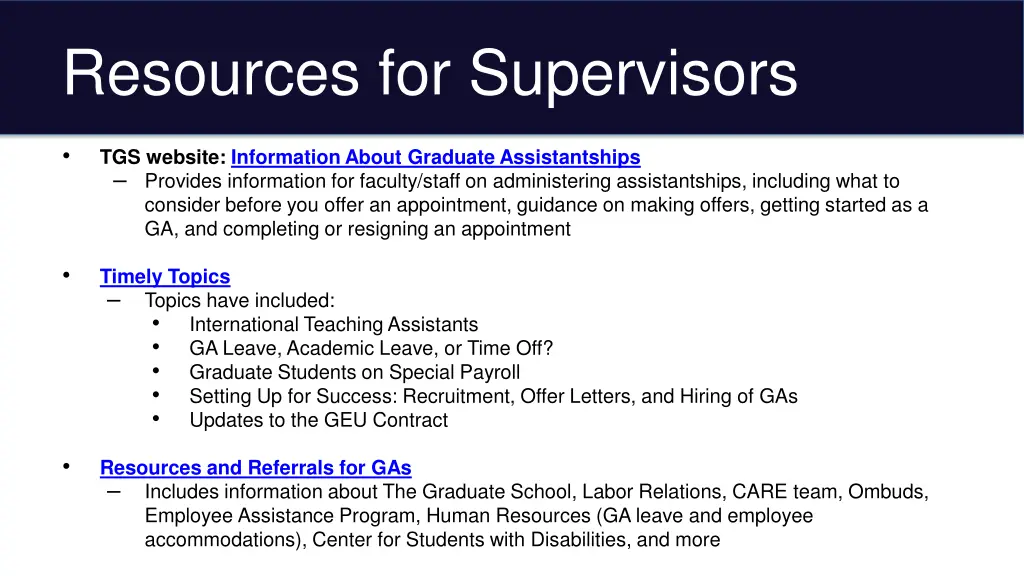 resources for supervisors