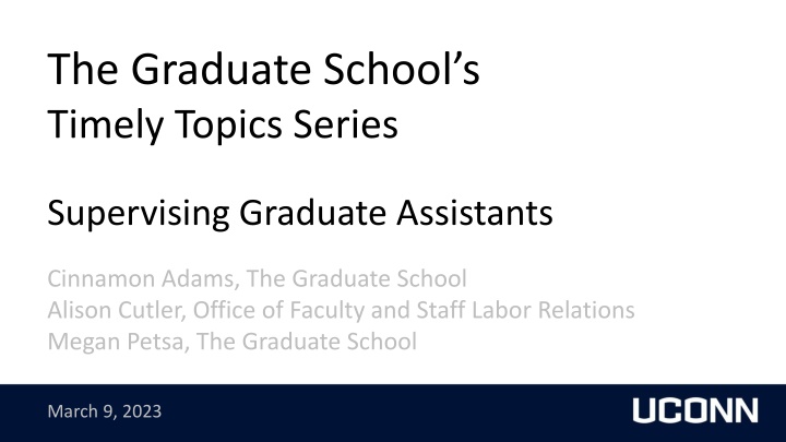 the graduate school s timely topics series