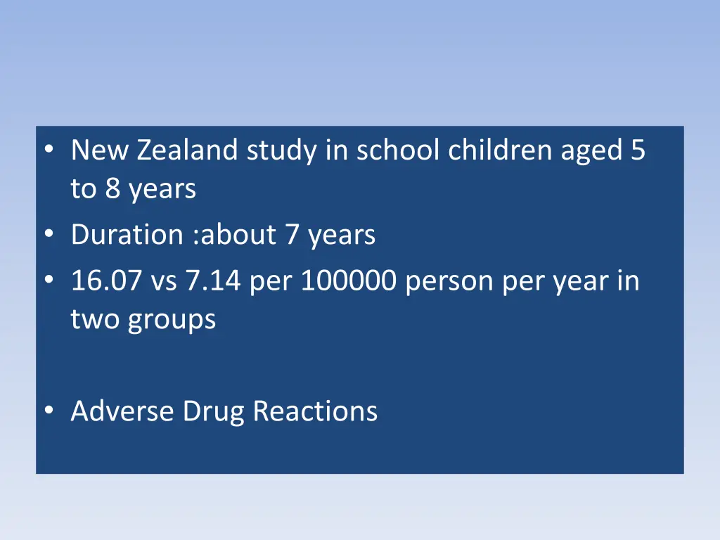 new zealand study in school children aged