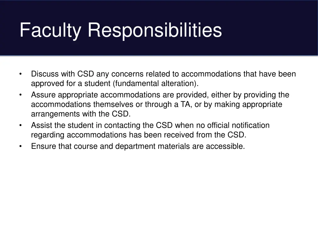 faculty responsibilities