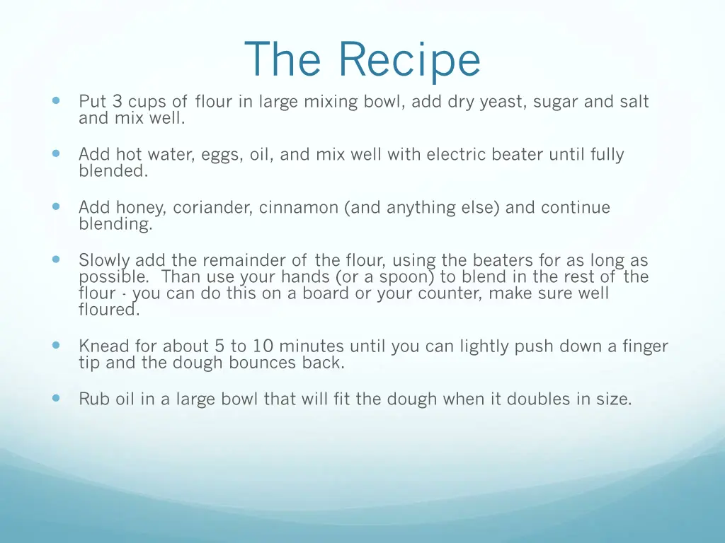 the recipe