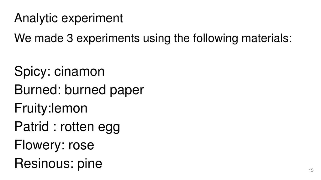 analytic experiment