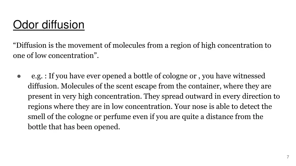 odor diffusion