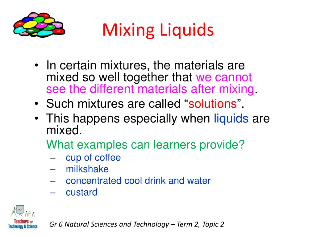 mixing liquids