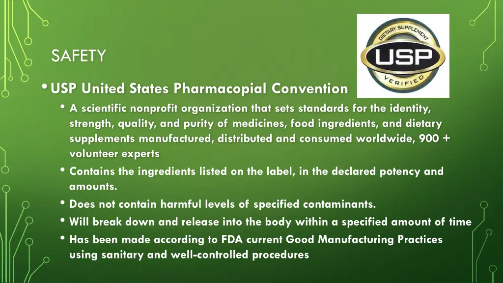 safety usp united states pharmacopial convention