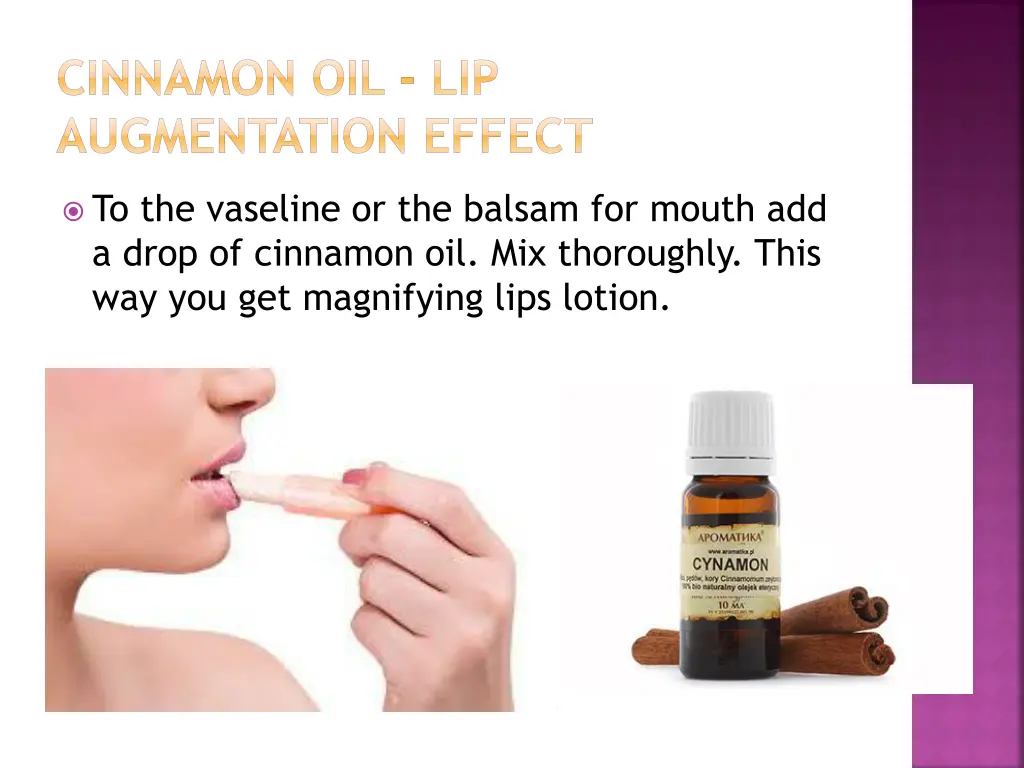 cinnamon oil lip augmentation effect