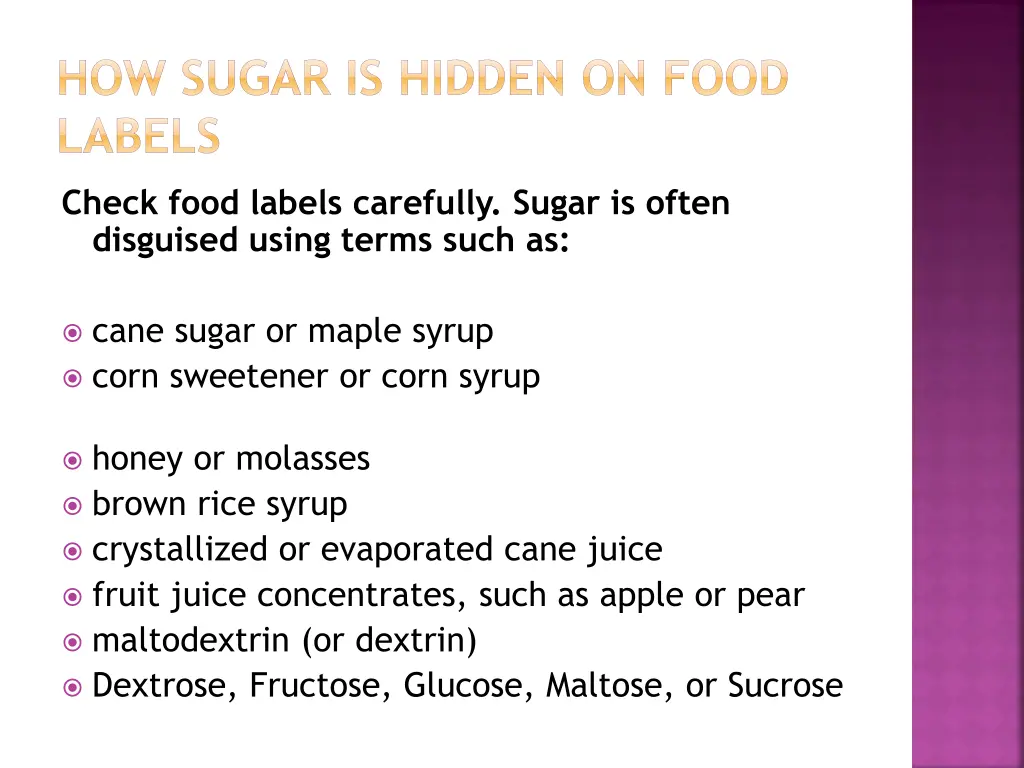 how sugar is hidden on food labels