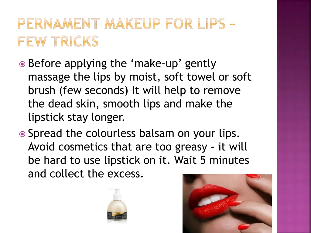 pernament makeup for lips few tricks