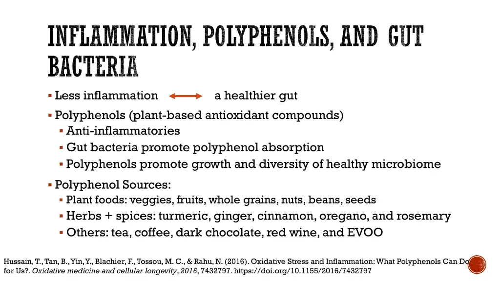 inflammation polyphenols and gut bacteria less