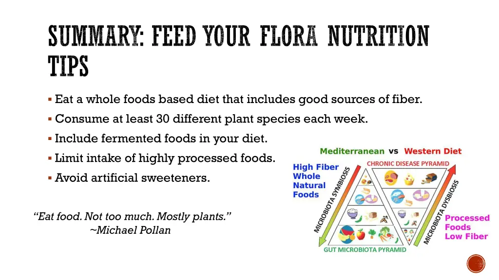 summary feed your flora nutrition tips