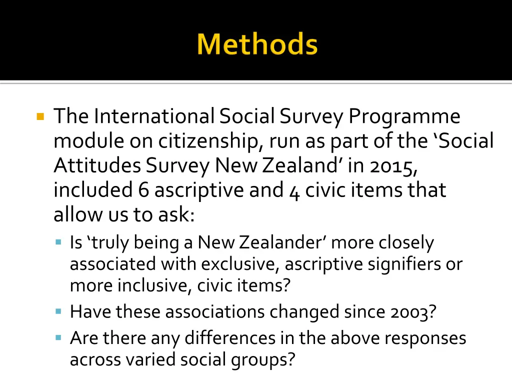 the international social survey programme module