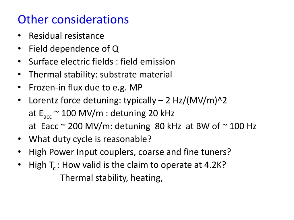 other considerations residual resistance field